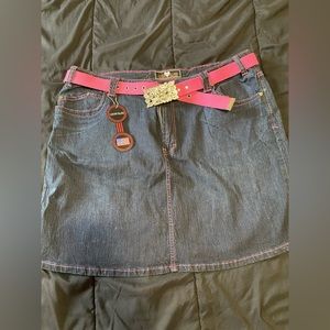 Plus size denim mini skirt
